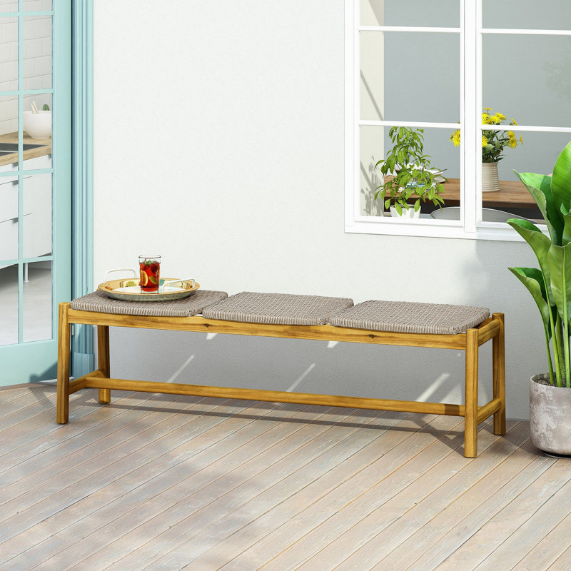 BANC À 3 PLACES CAMBRIA, Teak/Beige
