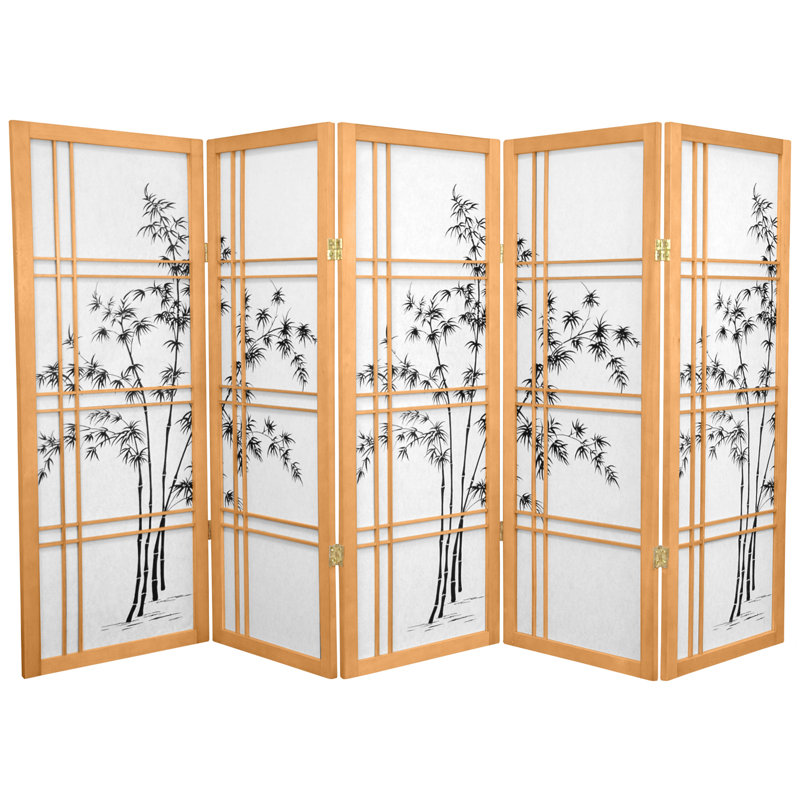 Paravent en bambou Keitez, Naturel, 5 panneaux