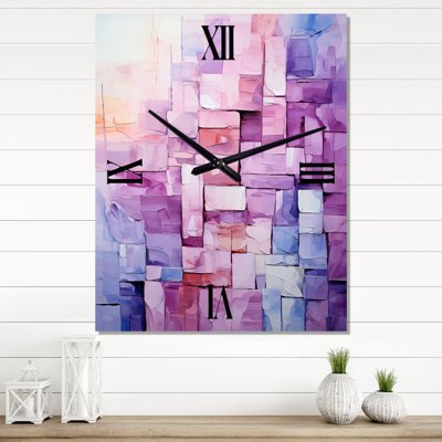 Lilac Lattices Abstract Shapes I - Abstract Shapes Wall Clock Oversized