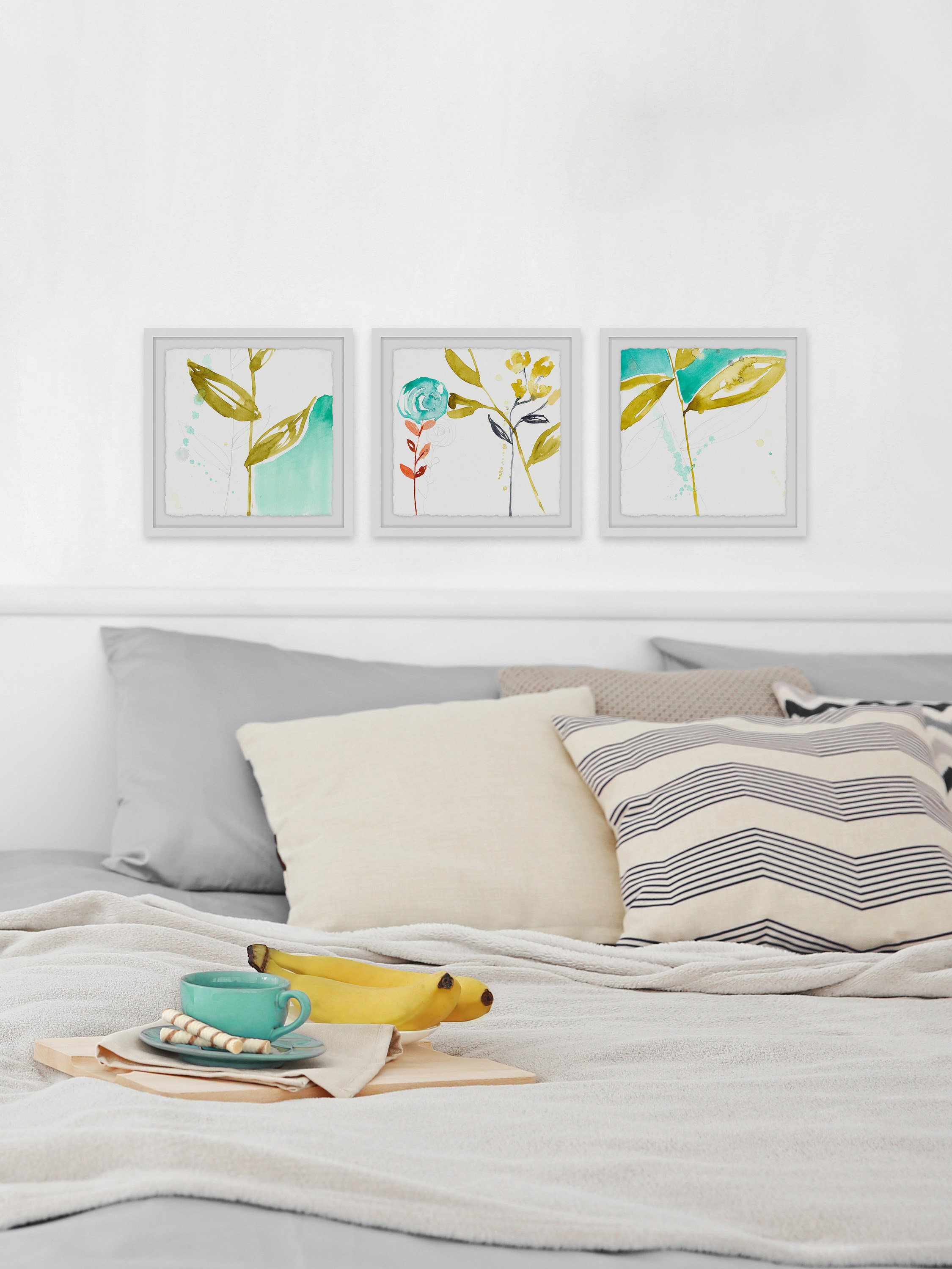 Ebern Designs Painted Whimsy Triptych - 3 Piece Picture Frame Print Set ...
