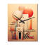 Charmante ville rétro, illustration boho rétro - horloge murale moderne surdimensionnée-99636450