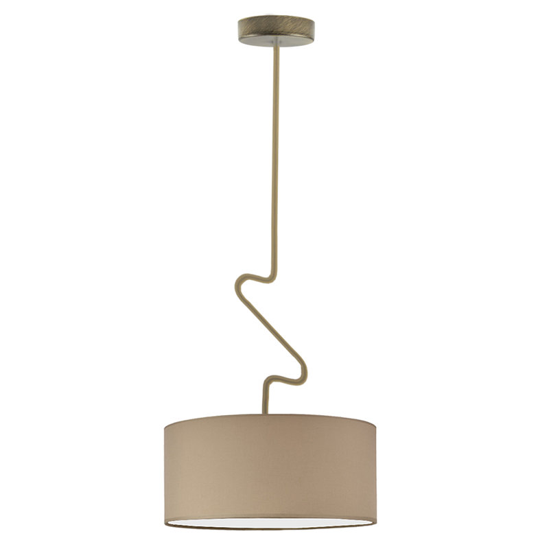 Candless 1 - Light Drum Pendant, Beige, Antique Bronze