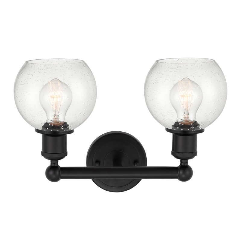 Éclairage pour meuble-lavabo à 2 lumières 15 pouces Cambria, Noir mat, Granuleux