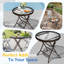 Table d'appoint d'extérieur pliée avec plateau rond en verre Hicham L 17,7 po x l 17,7 po-2040991141-2065053540