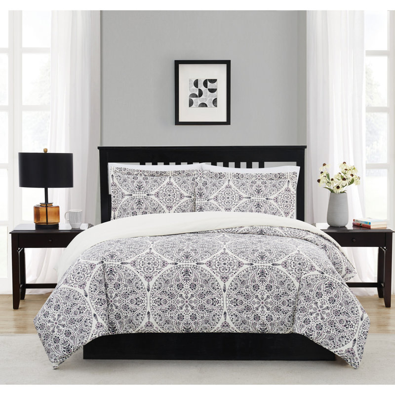 Geometric Shapes Duvet Cover, Full / Double Duvet Cover + 2 Standard Shams, Blue