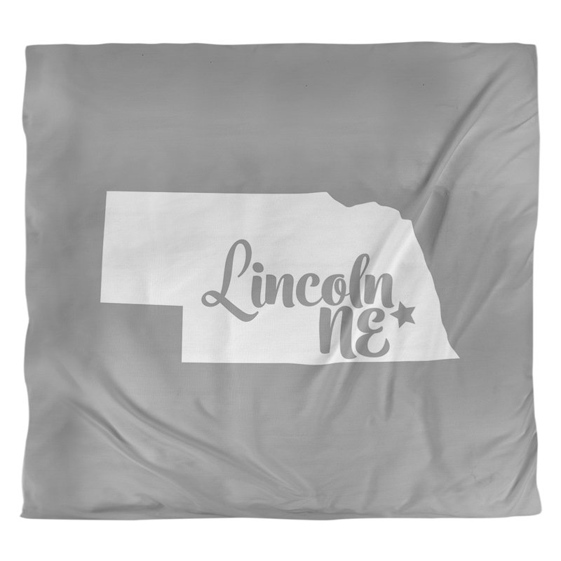 Housse de couette lincoln nebraska, Housse de couette pour grand lit, Gris, Microfibre