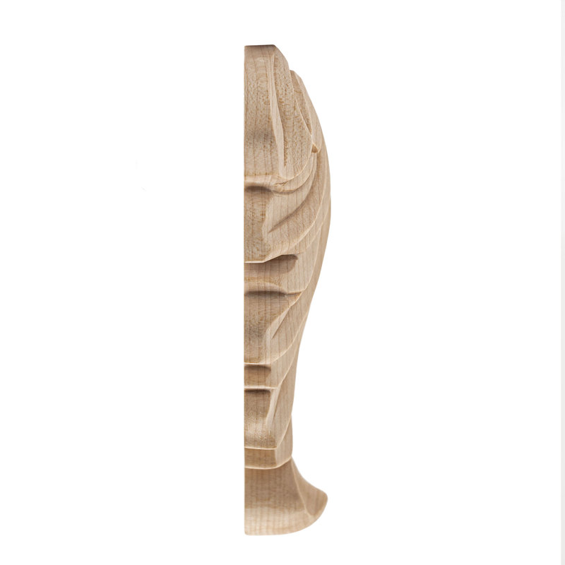 Unfinished Hand Carved Maple Wood Acanthus Applique