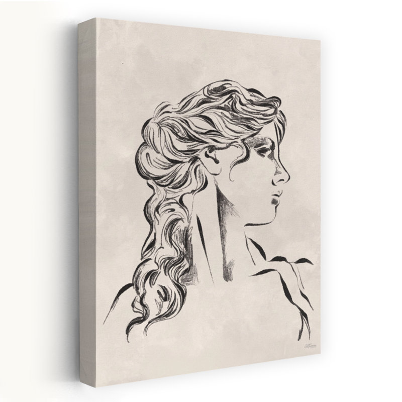Portrait de femme - croquis de femme contemporaine, H 24 po x l 16 po