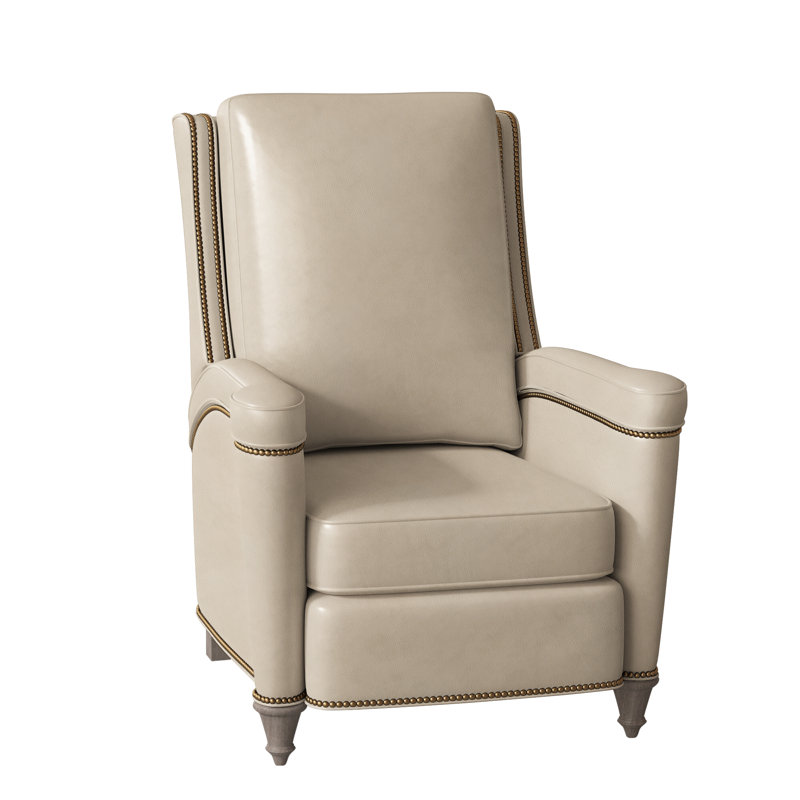 Mayes Recliner, Stone, Aline Fumo Genuine Leather, French Natural