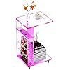 Clear Acrylic Side Table On Lockable Wheels, C Shaped End Table For Sofa, Small Coffee Tables For Small Spaces