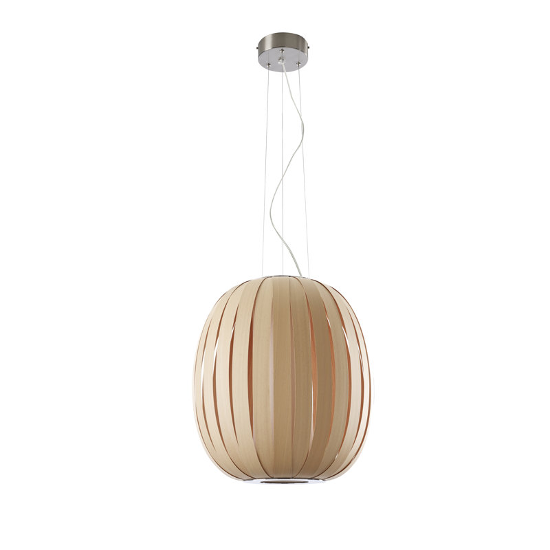 Pod 1 - Light Pendant, Natural Beech, 24" H x 20.8" W x 20.8" D, E26 Base