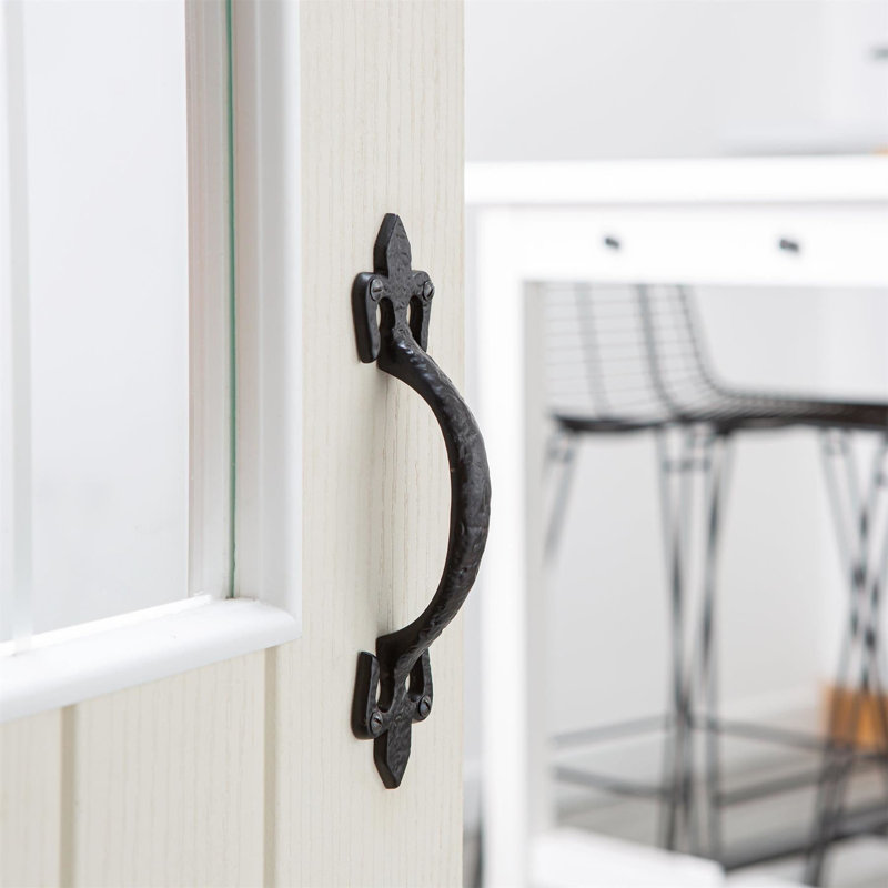 Hammer & Tongs - Rustic Fleur De Lis Door Handle - H200mm - Black