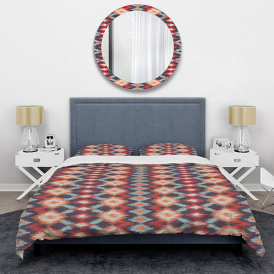 Brown Ikat Pattern - Patterned Duvet Cover Set