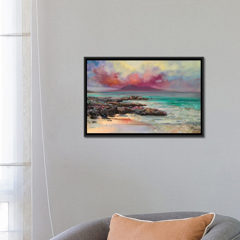 «Harris Rocks», reproduction de photo, H 18 po x l 26 po x P 1,5 po, Toile avec cadre noir