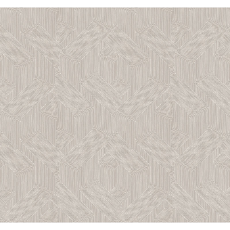 Papier peint géométrique Fine Line, Brun