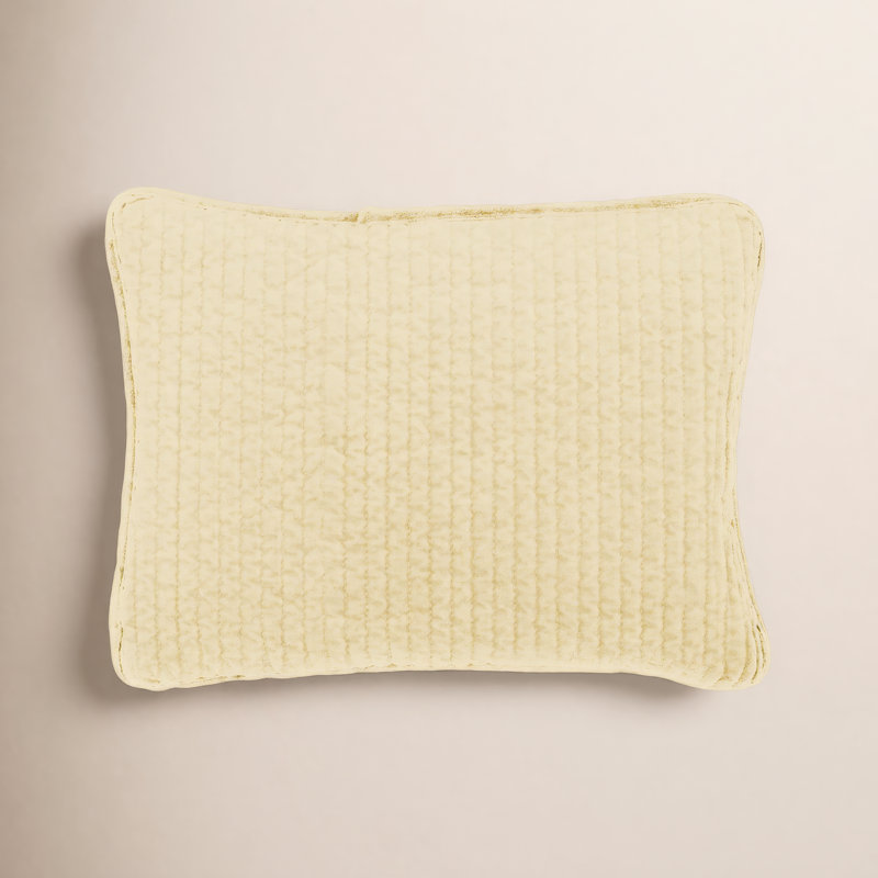 Oreiller de boudoir en velours de coton matelassé rustique 12 x 16 po Stone, Brun clair