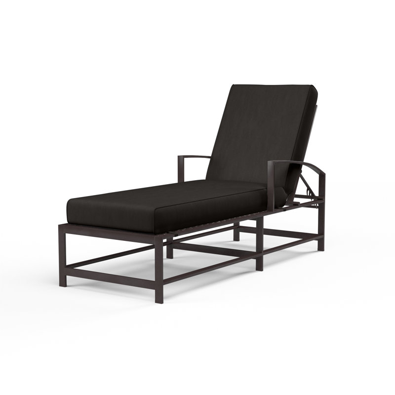 Mulcahey Outdoor Metal Chaise Lounge , Sunbrella Cushion Included, Spectrum Carbon Sunbrella®