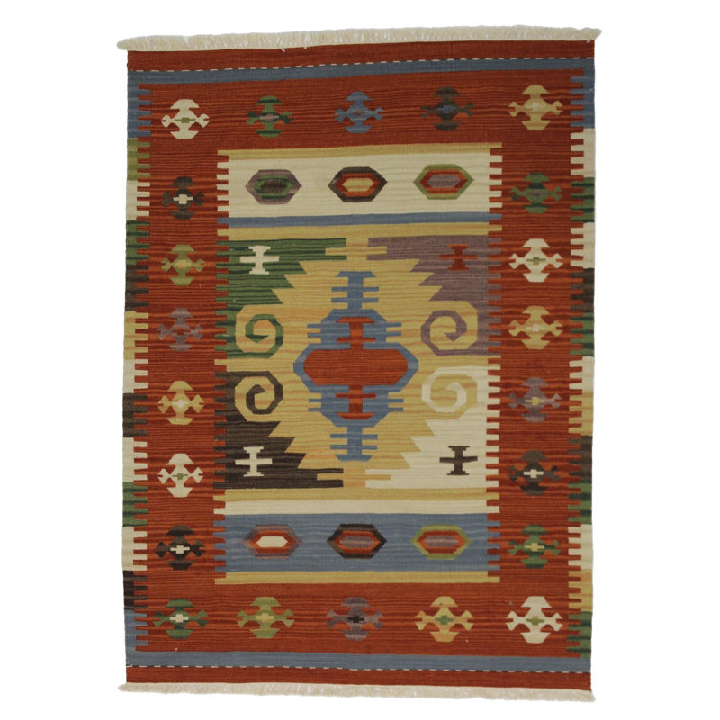 Canvello Hand Made Casual All Over Indo Kilim Rug - 4'0'' X 6'0''