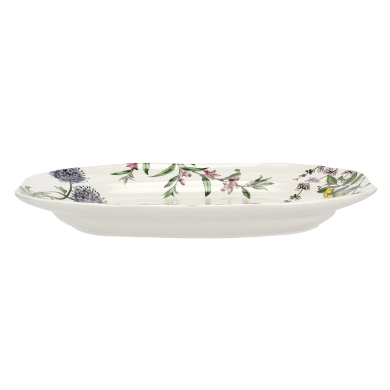 Floral Multi-Color Ceramic Oval Serving Platter