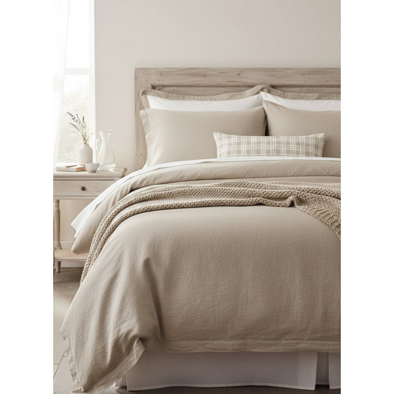 Printed Pillows Linen Plaid Accent Pillow, Beige, Rectangle 14" H x 20" W, Pillow Cover Only - No Insert