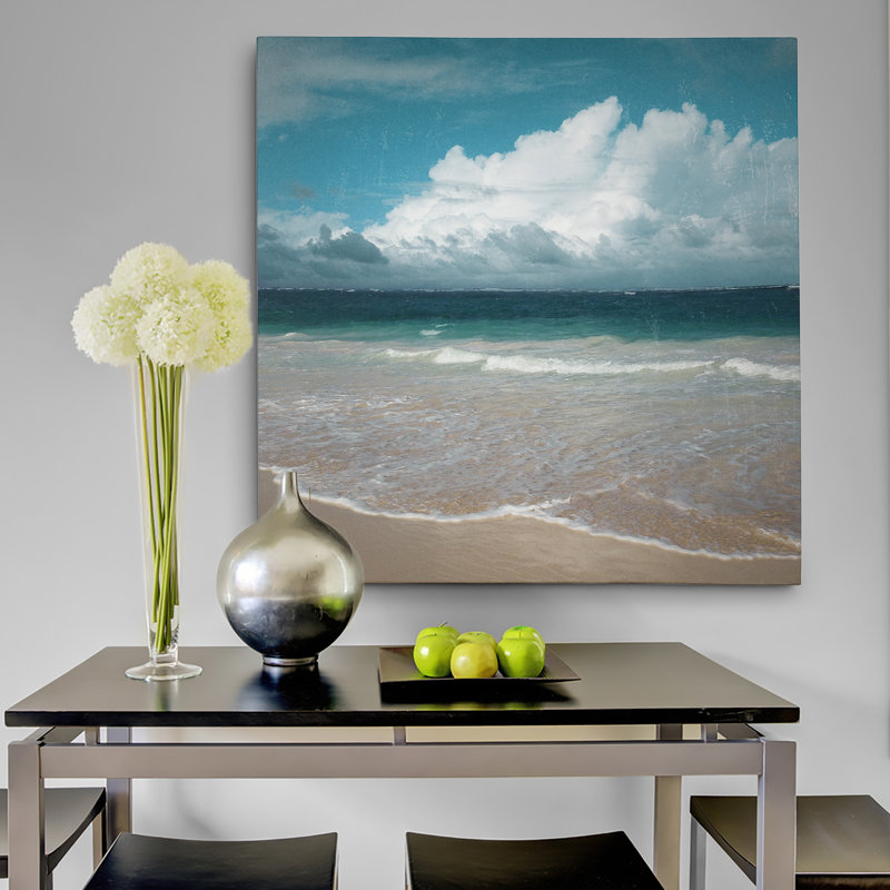 Beach Waves - photographie, H 16 po x l 16 po x P 1,5 po, Toile tendue