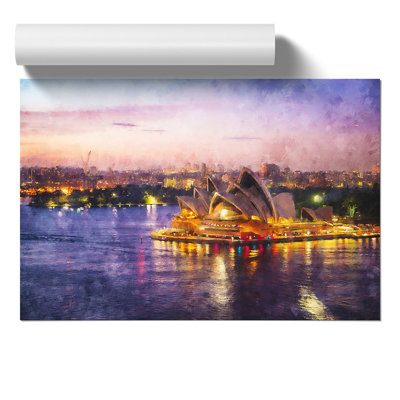 Sydney Opera House Painting - Frameless Print