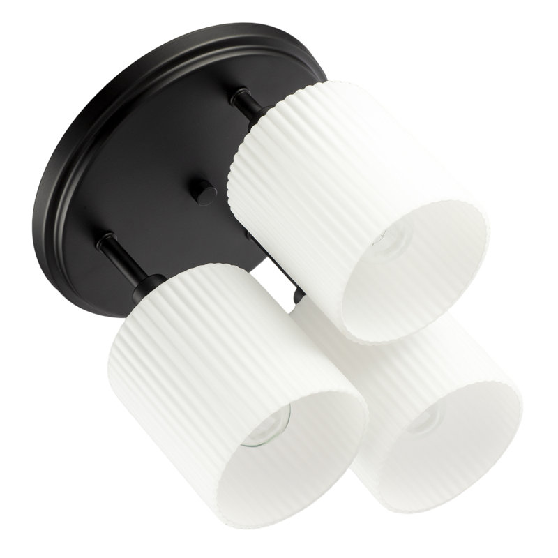 Glass Semi Flush Mount, Matte Black
