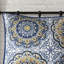 Courtepointe 6 pièces - 100% microfibre 100% microfibre bleue facile à nettoyer avec coussins décoratifs Vermicelli-124253578