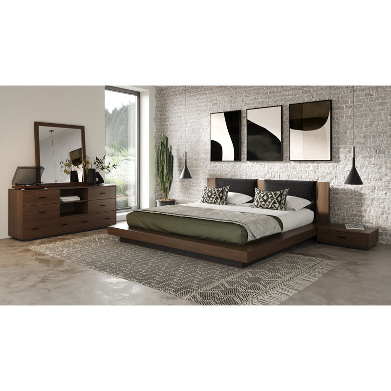 Boushra Rectangle Mirror, Dark Walnut