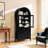 Dome Cabinet, Black,Made Of High-Quality Materials And Antique Craftsmanship, With Large Storage Space-1759736361