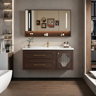 French retro style smart bathroom cabinet