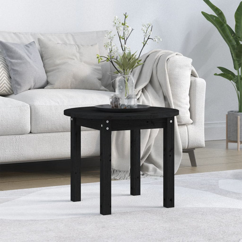 Amylynn Solid Wood Four Leg Coffee Table, Black, 45cm H x 55cm W x 55cm D