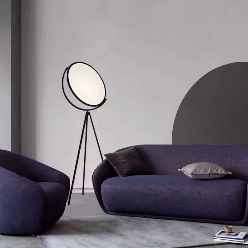  Lampe sur pied halo LIGHT | Diffuseur de lune sculptural | Luminaire de sol moderne réglable à 360 ° XL