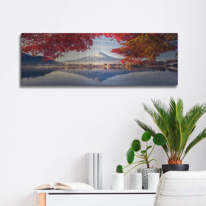 «Mountain Fuji Japon» par Luxe Portfolio, art mural en métal, H 16 po x l 48 po