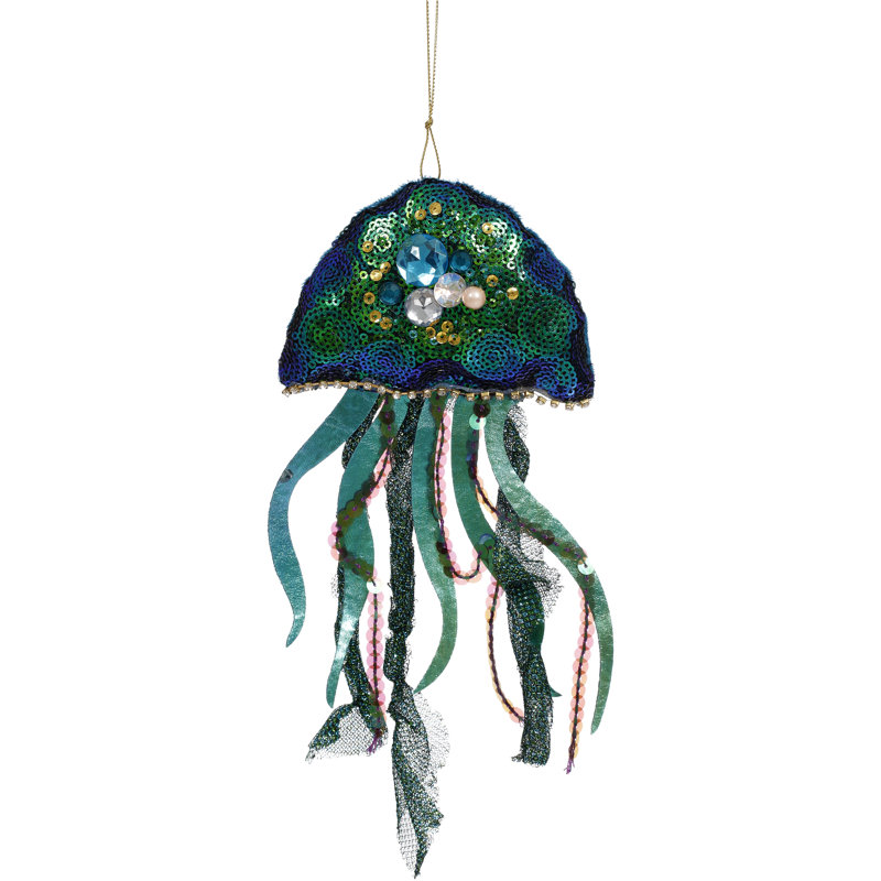 Jeweled Jellyfish Ornament - 4 Inches Set Of 12