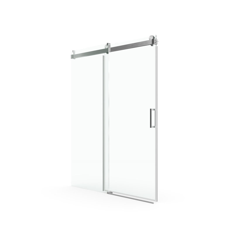 Porte de douche de 56 à 60 po, verre trempé de 1/4 po résistant au nickel brossé X 76 po