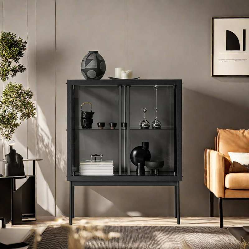 Armoire d'appoint moderne et simple, H 44,1 po x l 35,4 po x P 14,2 po