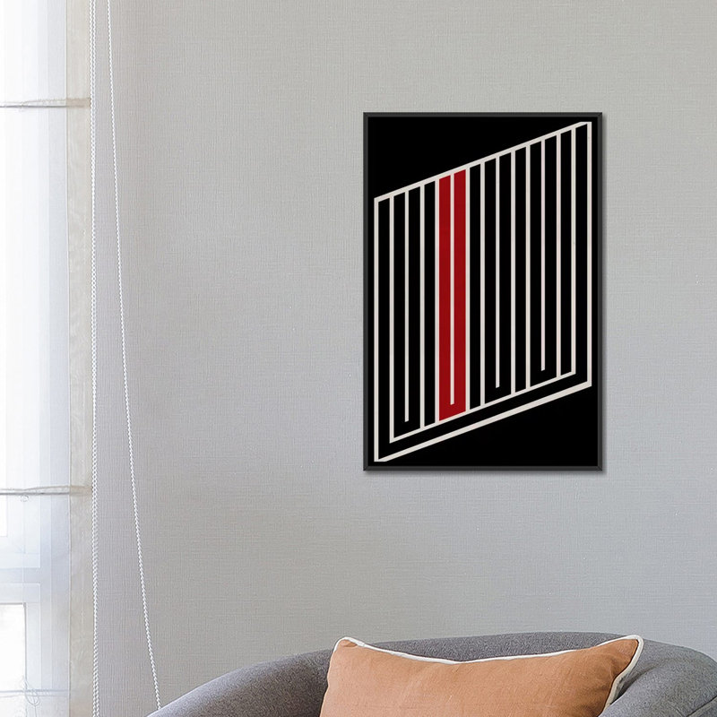 Albree Modern Maze, impression sur toile, H 26 po x l 18 po x P 1,5 po, Toile avec cadre flottant noir, Pas de tapis