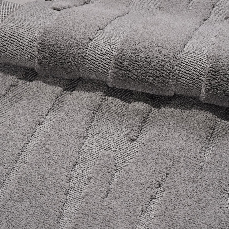 Tapis gris moderne lavable à la machine, Rectangle de 2 pi 7 po x 5 pi