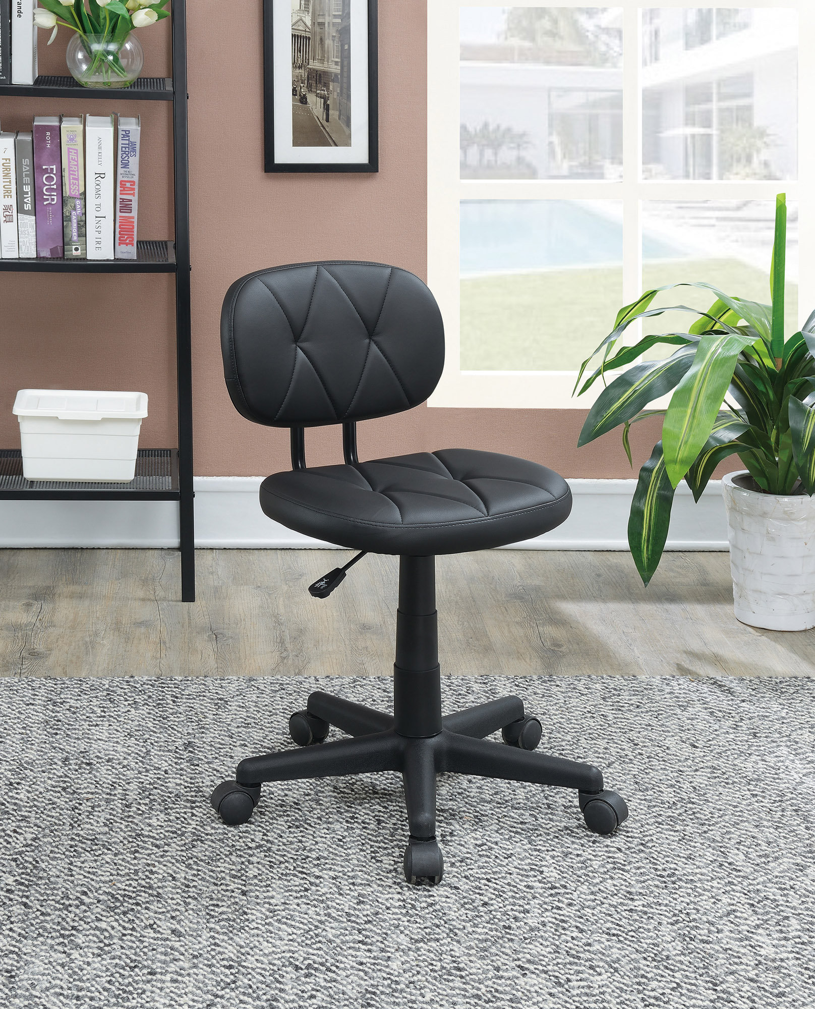 Chocoplanet Low-back Adjustable Office Chair With Pu Leather Swivel 