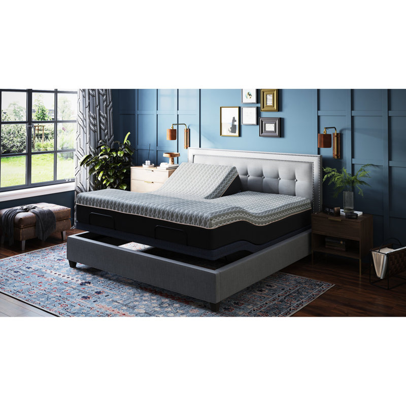 Adjustable Bed Bt3000 For Queen Size - Head And Foot With Remote, Programmable Memories, Chargers, , 3 Preset Positions (tv/zero Gravity/lounge), Intense Massage, Led Underbed Lights, Battery Backup,