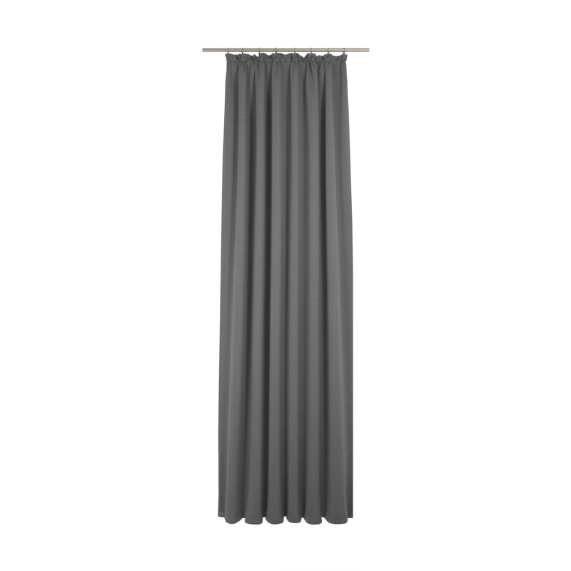 Sunday 82% Polyester And 18% Cotton Semi Sheer Curtain Single Panel, 142cm Width x 405cm Drop, Dark Grey