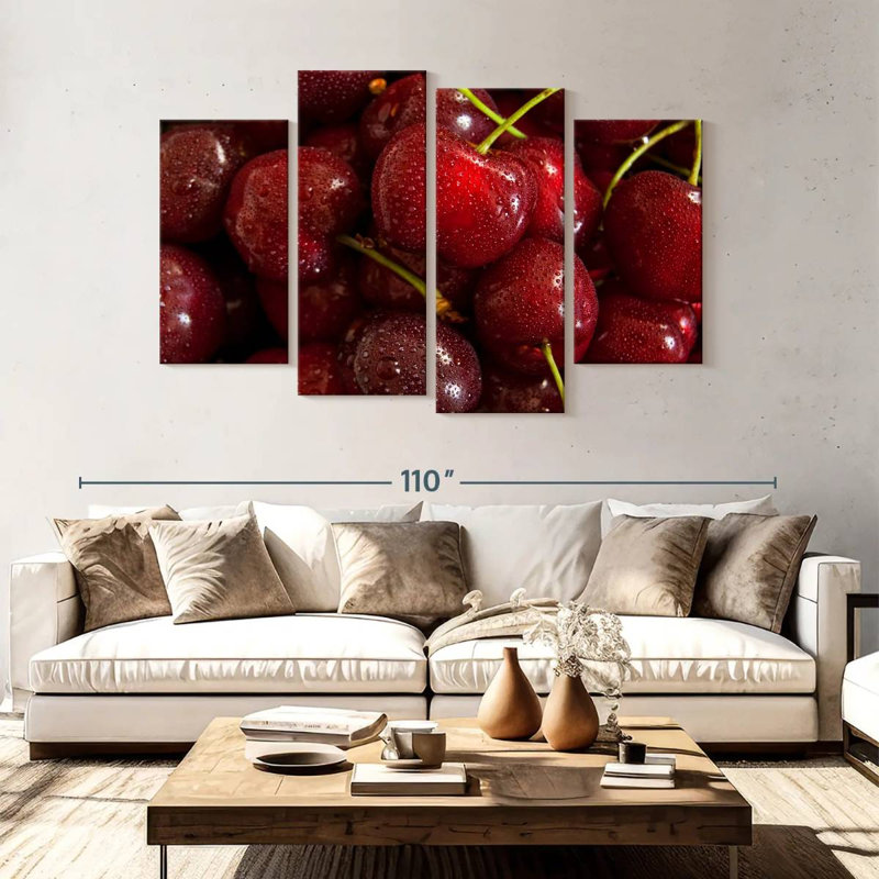 Yarlin Red Cherries, 54'' H x 84'' W