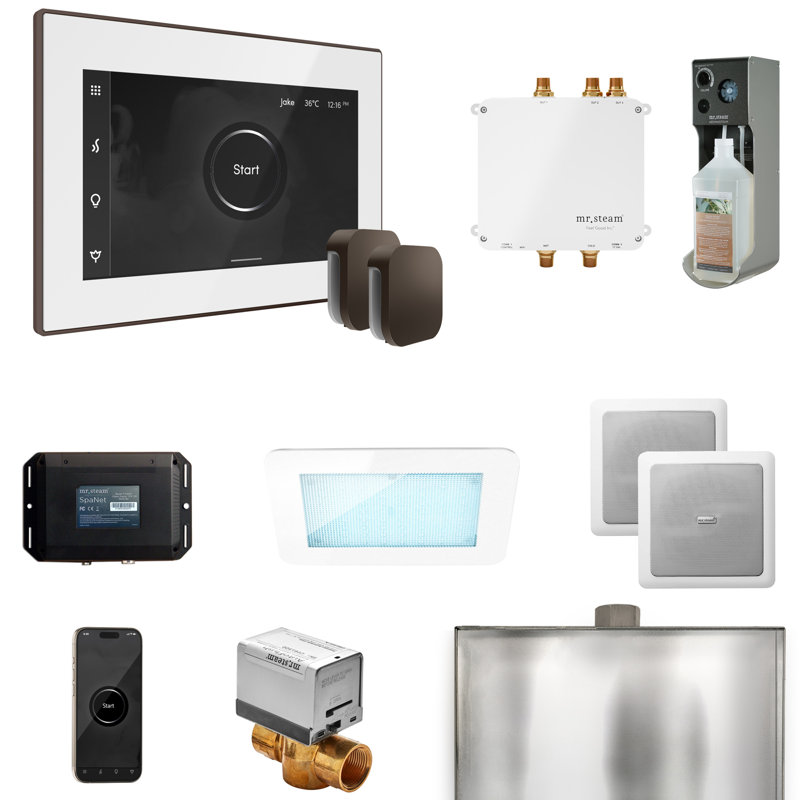 Bliss Max Steam Shower Control Package with iSteamX Control and Steamhead, Oil-Rubbed Bronze