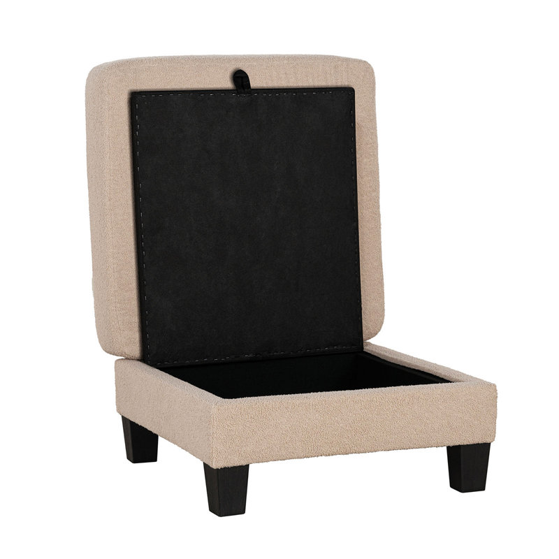 Pieds carrés en bois avec repose-pieds, Beige