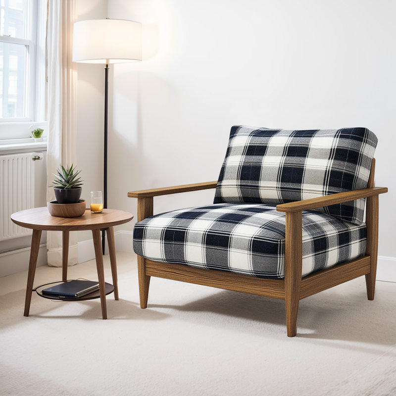 Nordic Style Checked Single Sofa