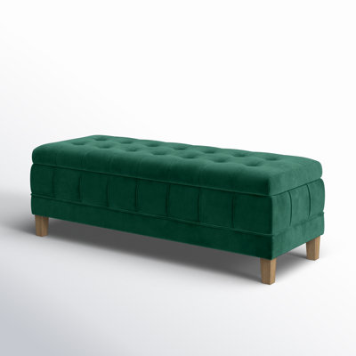 52" Wide Velvet Tufted Rectangle Storage Ottoman