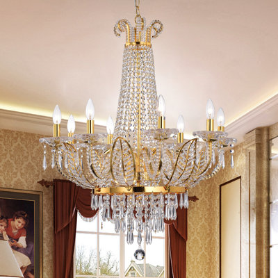 Lustre empire 8 lumières de style bougie Palatine