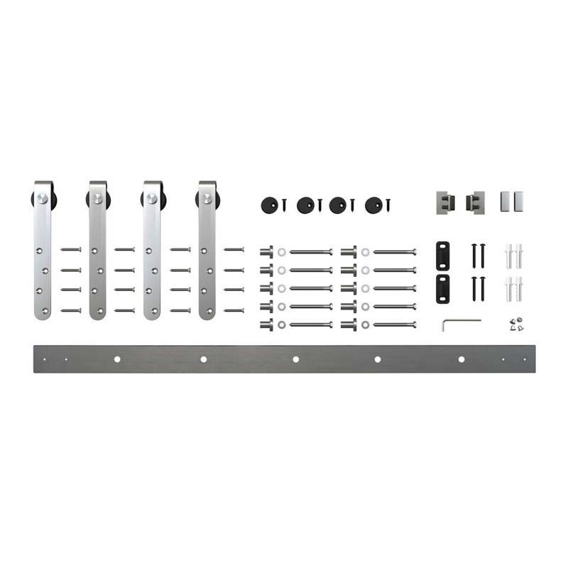 72-Inch Stainless Steel Double Barn Door Hardware Kit