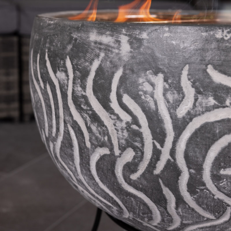 Round Clay Wood Burning Smokeless Fire Pit